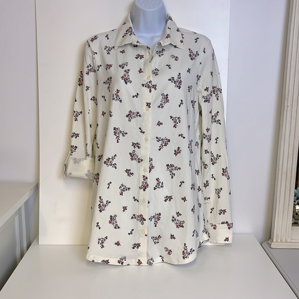 Lands End, women’s jersey, top, floral.